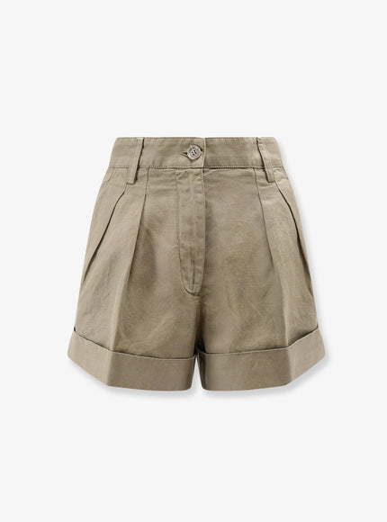 Aspesi Cotton And Linen Shorts Beige