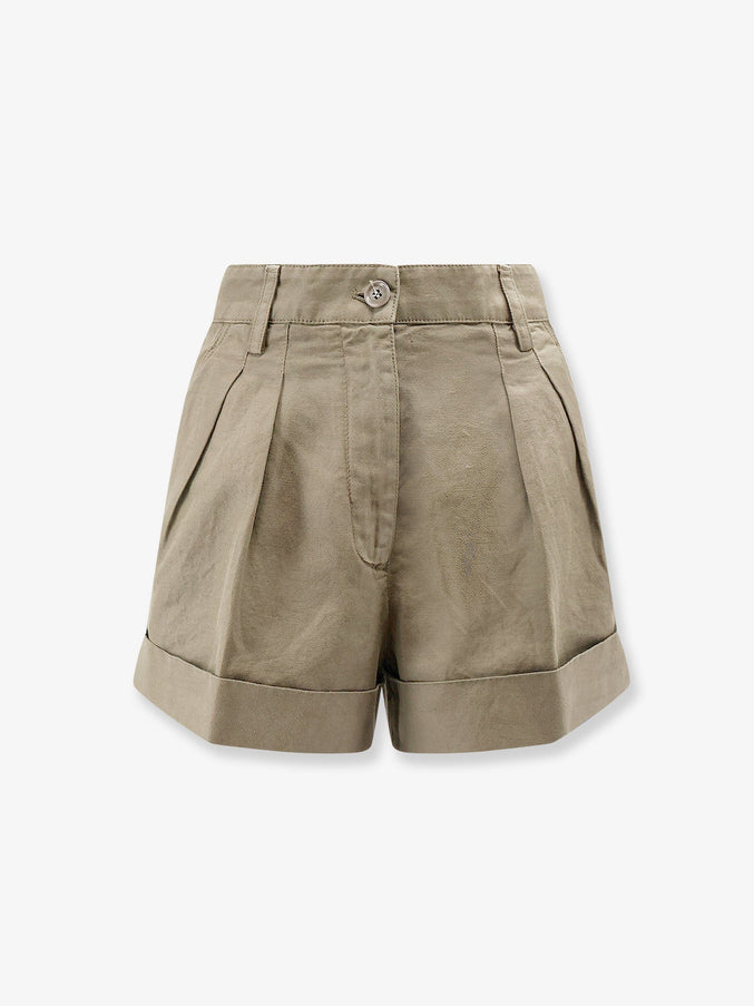 Aspesi Cotton And Linen Shorts Beige