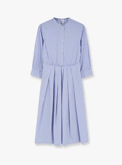 Aspesi Striped Cotton Dress Blu