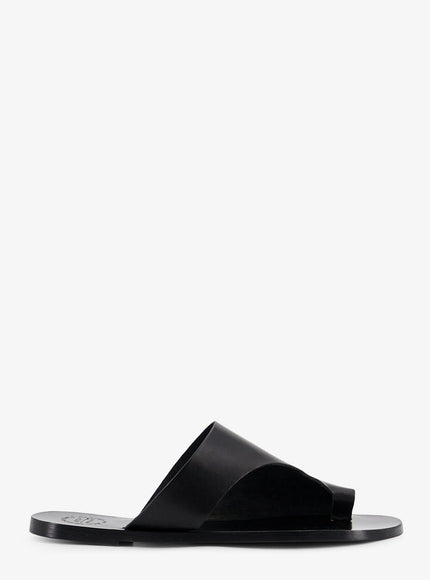 Atp Atelier Rosa Leather Sandals Black