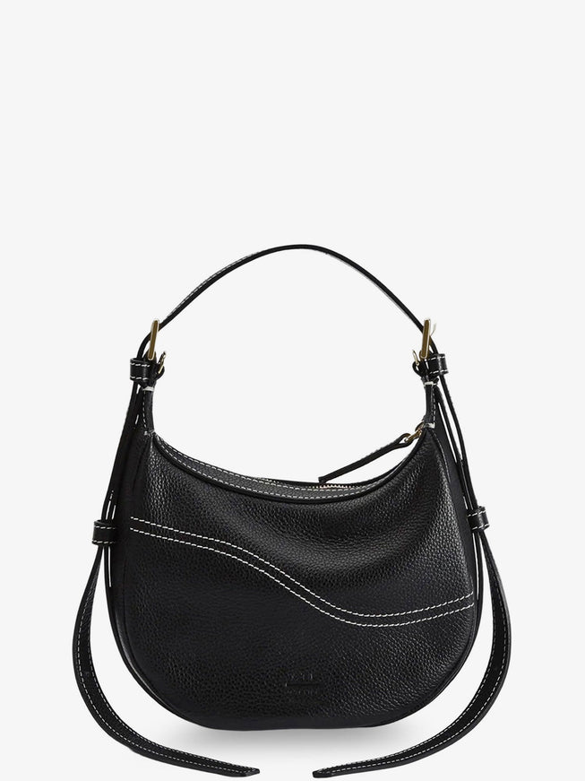 Atp Atelier Silea Mandorla Leather Crossbody Bag Uni Black Contrast Stitch