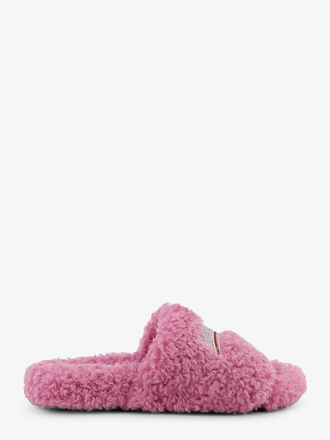 Balenciaga Furry Synthetic Fur Sandals Sweet Pink Crystal