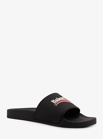 Balenciaga Rubber Pool Sandals With Logo On The Front