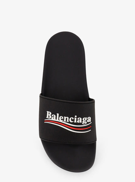 Balenciaga Rubber Pool Sandals With Logo On The Front