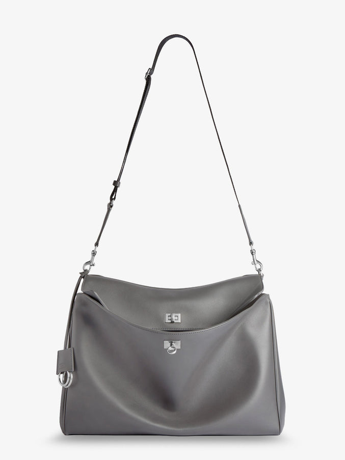 Balenciaga Rodeo Messenger Leather Crossbody Bag Uni Grey