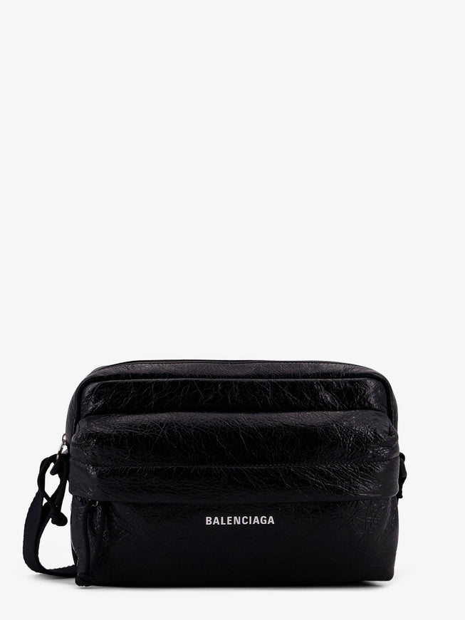 Balenciaga Leather Crossbody Bag With Logo On The Front Uni Black