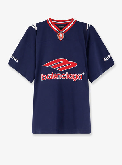 Balenciaga 3B Football Jersey T-Shirt Dark Navy Red