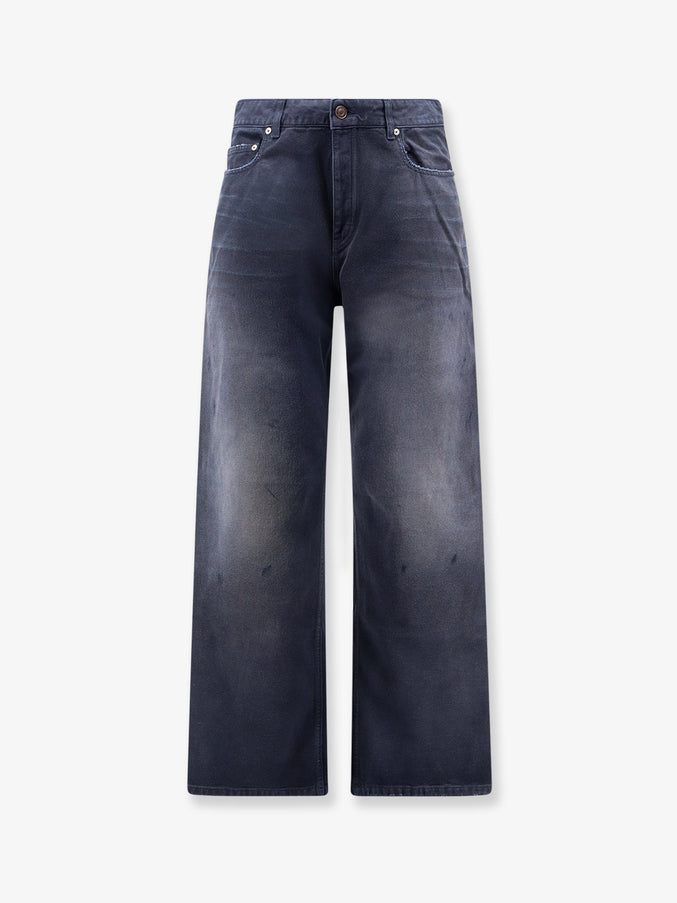 Balenciaga Cotton Jeans Navy Dirty Dark Blue