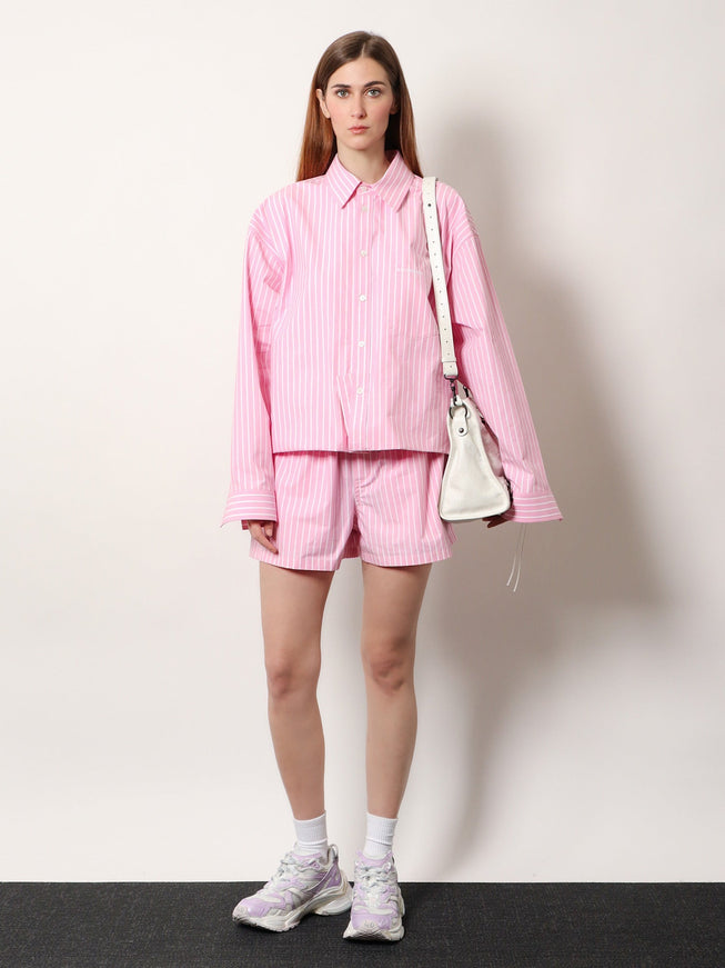 Balenciaga Folded Striped Cotton Shirt