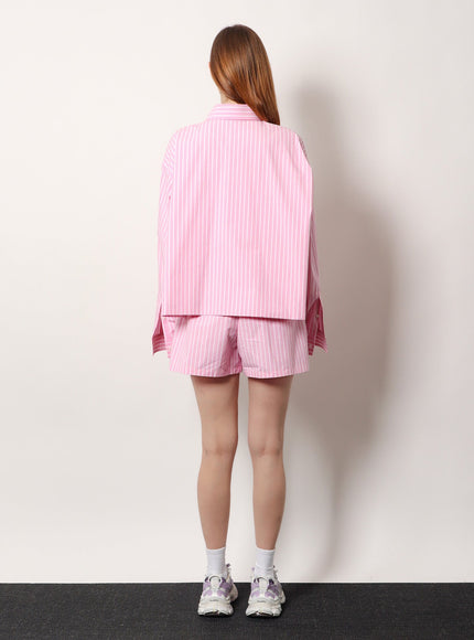 Balenciaga Folded Striped Cotton Shirt