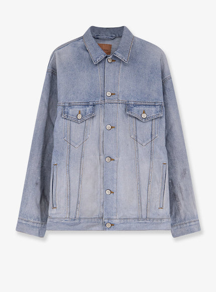 Balenciaga Washed Out Denim Jacket Dirty Light Blue