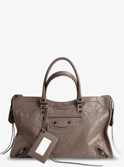 Balenciaga Le City Bag L Leather Handbag Uni Dark Noix