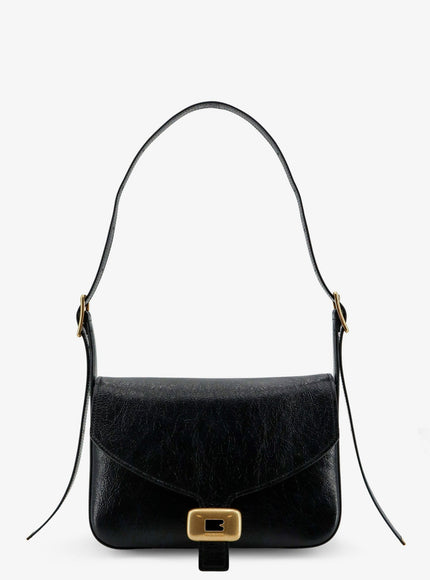 Balenciaga Clicca Arena Leather Medium Shoulder Bag Uni Black
