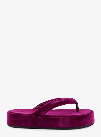 Balenciaga Jet Lag Stretch Velvet Sandals Purple