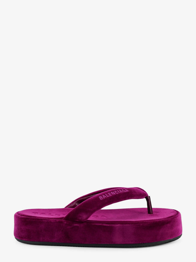 Balenciaga Jet Lag Stretch Velvet Sandals Purple