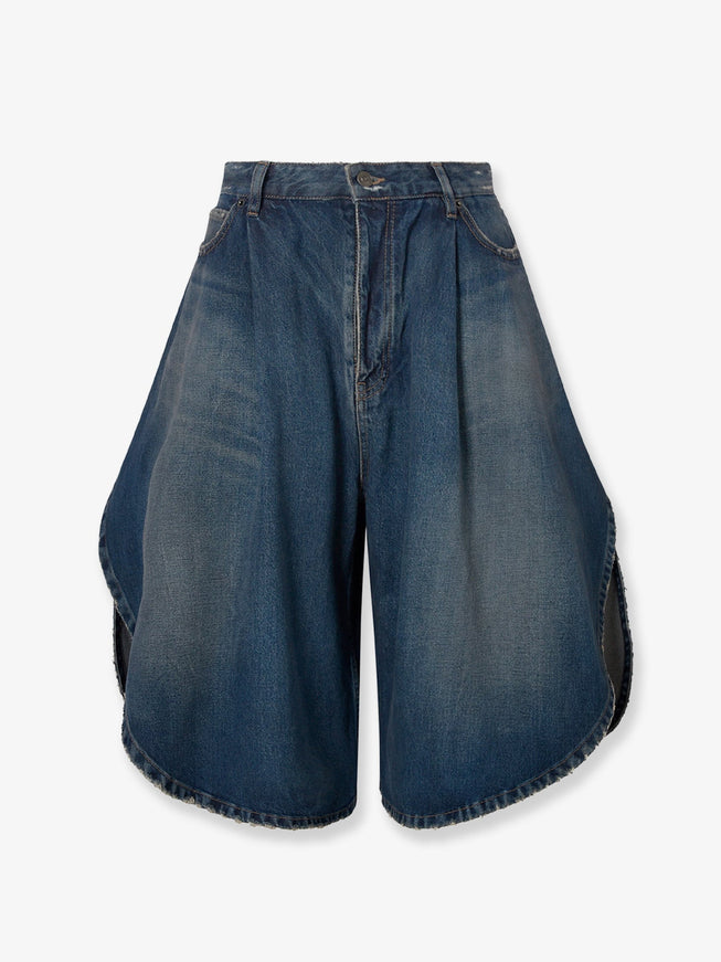 Balenciaga Cotton Bermuda Shorts Dark Ocean