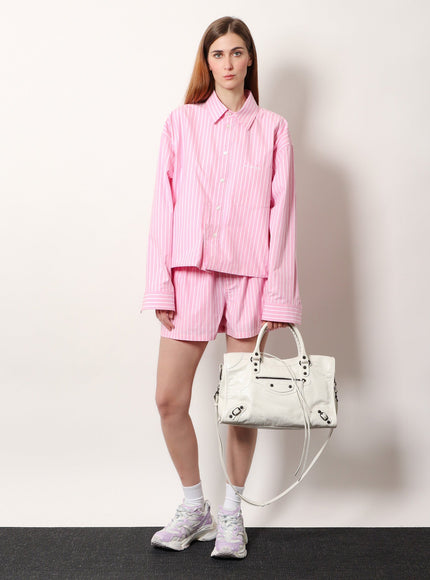 Balenciaga Le City Medium Leather Shoulder Bag