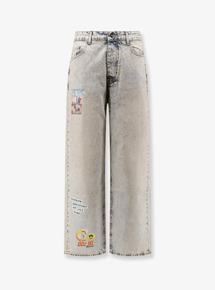 Barrow Cotton Jeans With All-Over Print Celeste