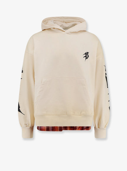 Barrow Cotton Sweatshirt With Logo Print On The Front Crema