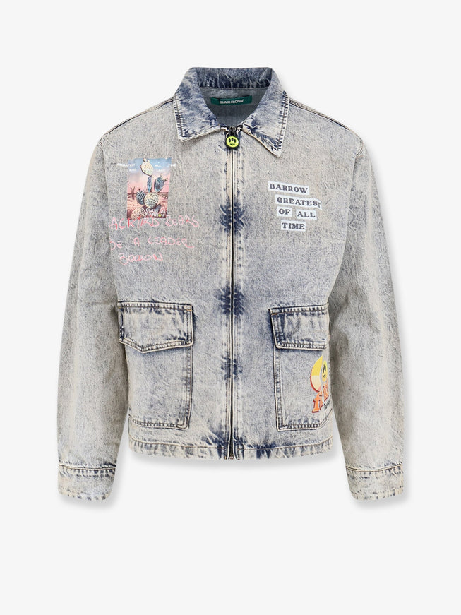 Barrow Denim Jacket With Front Print Celeste