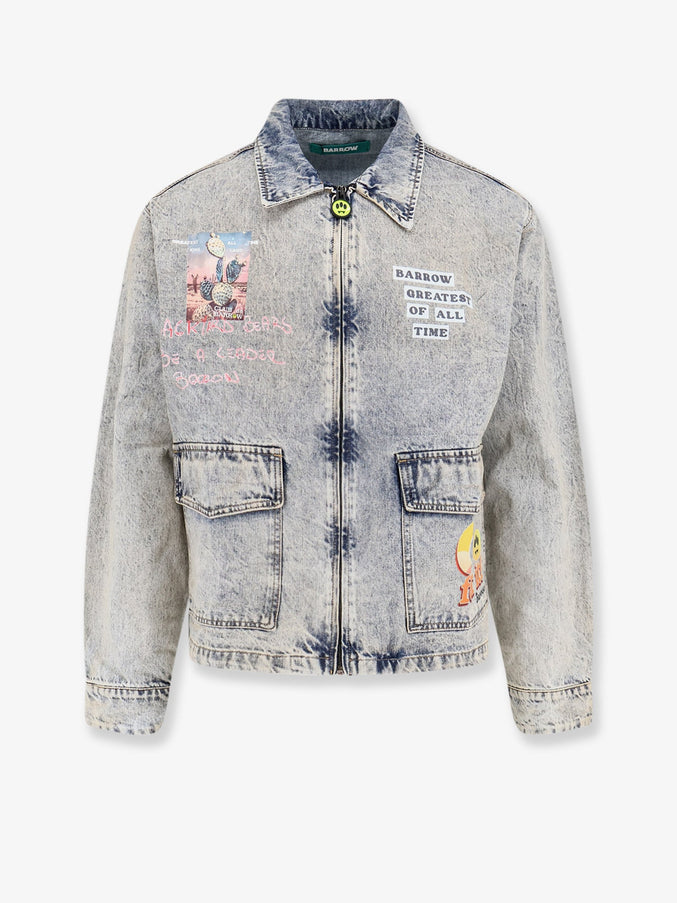 Barrow Denim Jacket With Front Print Celeste