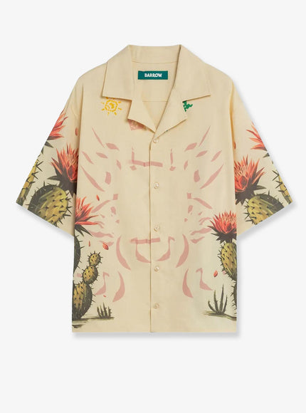 Barrow Cotton Shirt With Cactus Print Crema