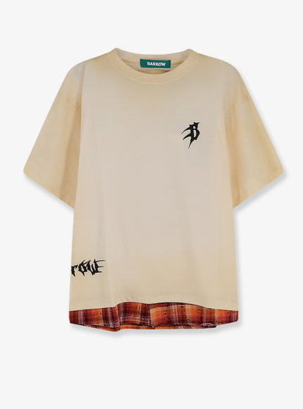 Barrow Cotton T-Shirt With Front Print Crema