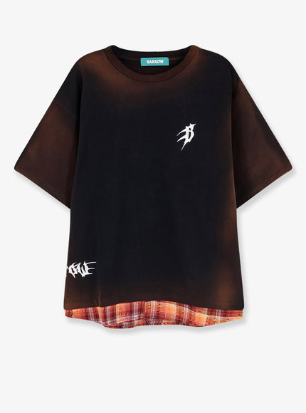 Barrow Cotton T-Shirt With Front Print Nero