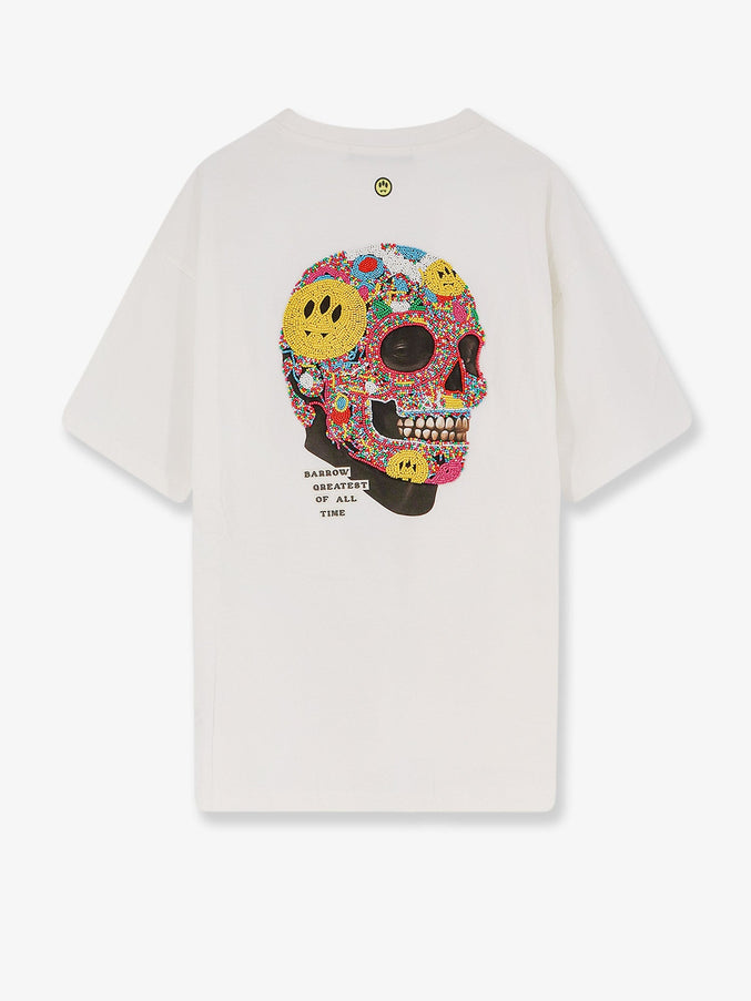 Barrow Cotton T-Shirt With Multicolored Logo On The Back