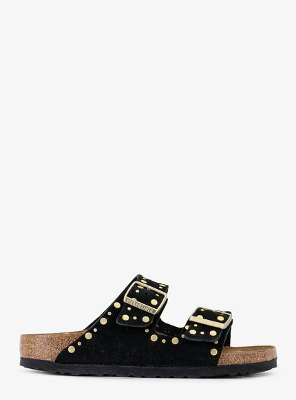 Birkenstock Arizona Rivet Suede Sandals Nero
