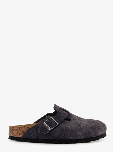 Birkenstock Suede Boston Sandals Charcoal