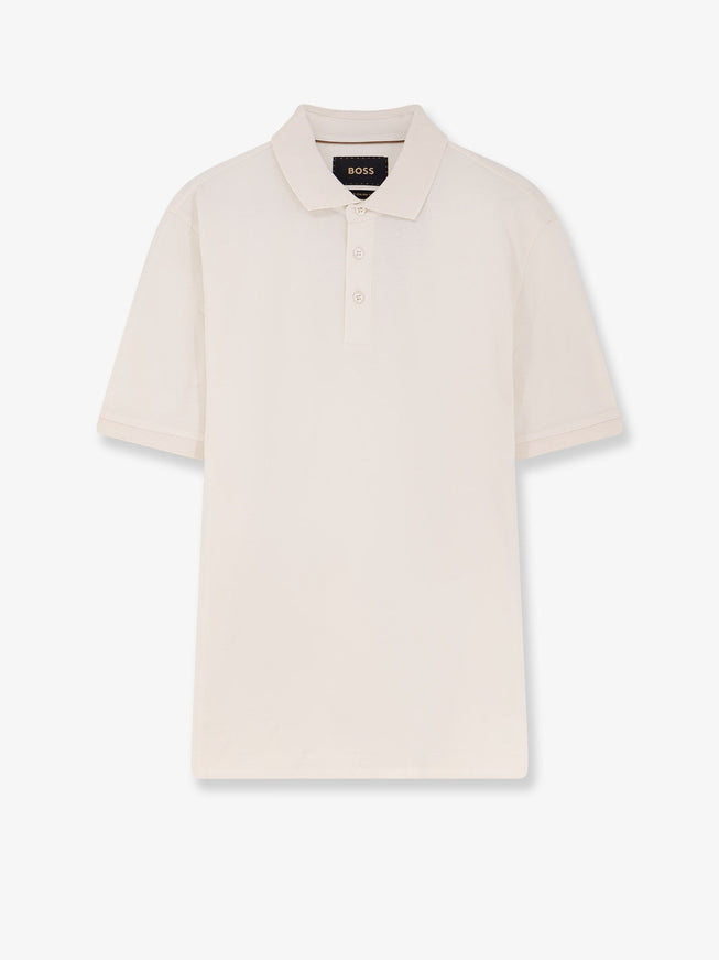 Boss Perry Cotton Polo Shirt Open White