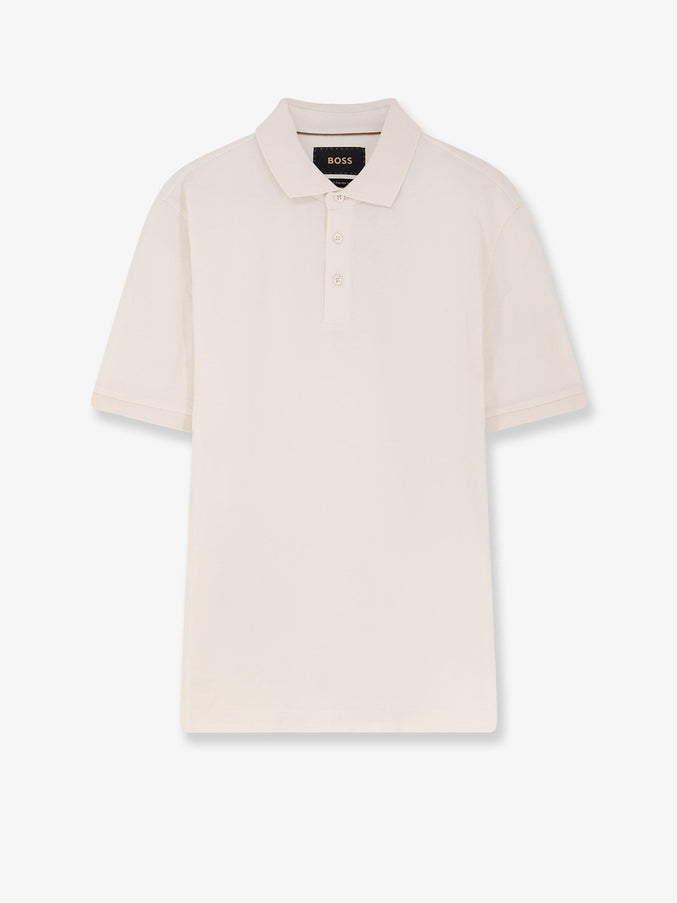 Boss Perry Cotton Polo Shirt Open White