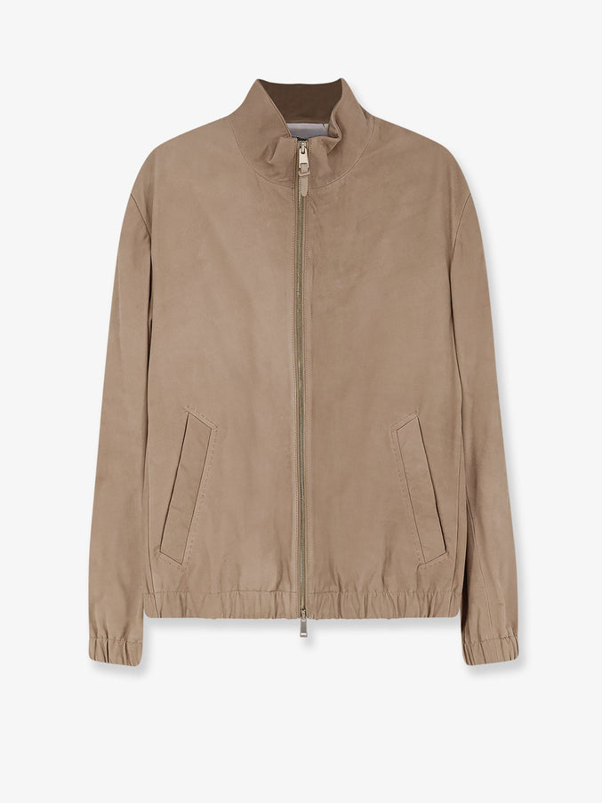 Boss Leather Jacket Dark Beige