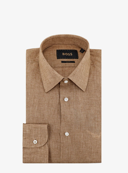 Boss Linen Shirt Mediumbeige