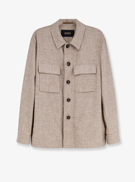 Boss Corvin Virgin Wool, Silk And Linen Jacket Mediumbeige