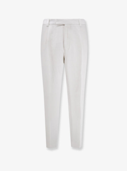 Boss Port Linen Trousers White