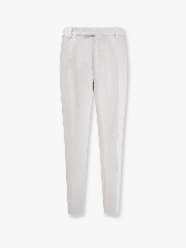 Boss Port Linen Trousers White