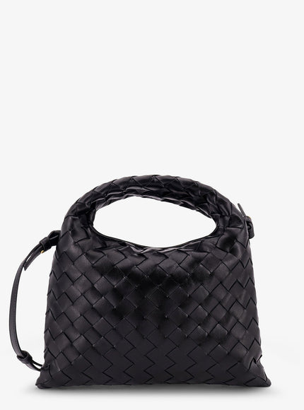 Bottega Veneta Mini Hop Leather Crossbody Bag With Intrecciato Pattern Uni Black