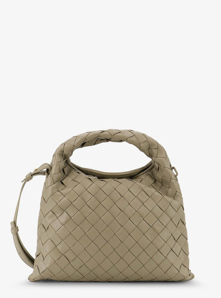 Bottega Veneta Mini Hop Leather Crossbody Bag With Intrecciato Pattern Uni Travertine