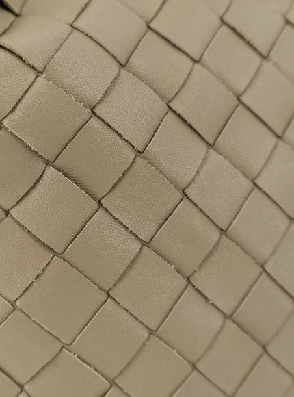 Bottega Veneta Mini Hop Leather Crossbody Bag With Intrecciato Pattern