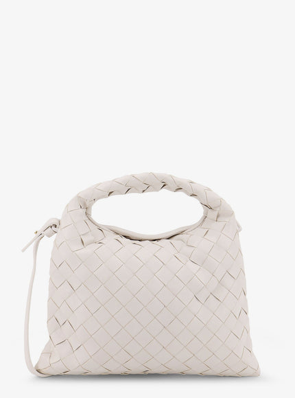 Bottega Veneta Mini Hop Leather Crossbody Bag With Intrecciato Pattern Uni White