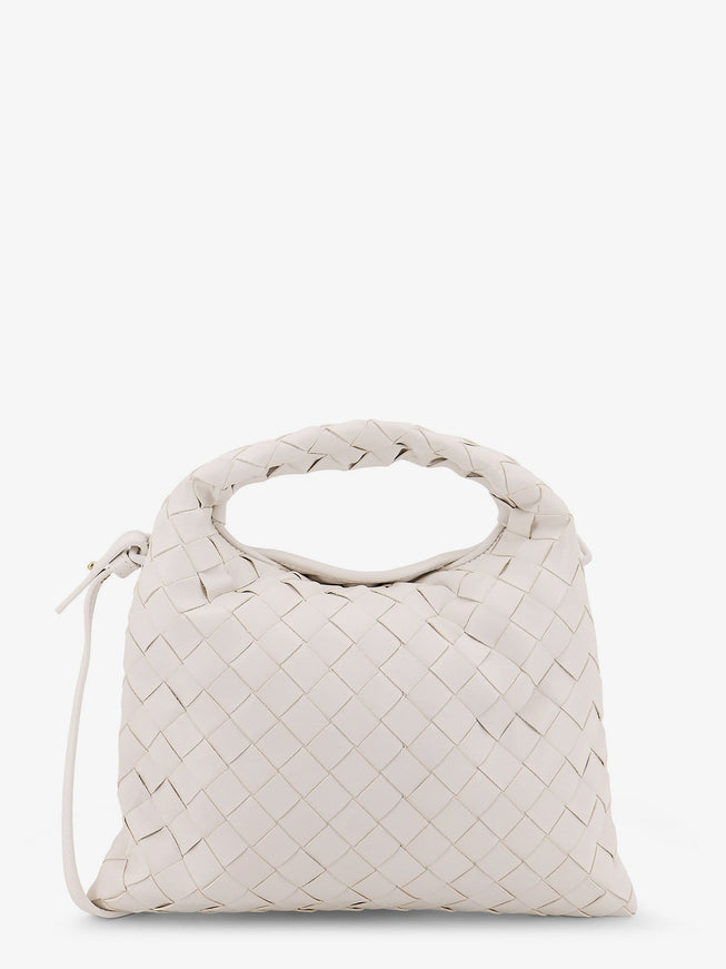 Bottega Veneta Mini Hop Leather Crossbody Bag With Intrecciato Pattern Uni White
