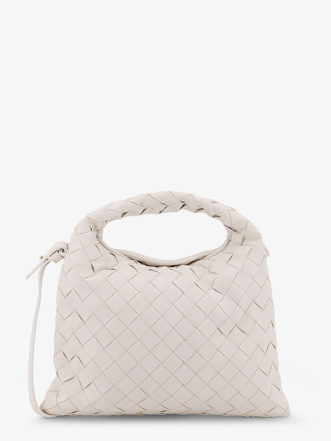 Bottega Veneta Mini Hop Leather Crossbody Bag With Intrecciato Pattern Uni White
