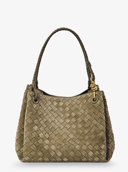 Bottega Veneta Parachute Large Suede Shoulder Bag Uni Cypress