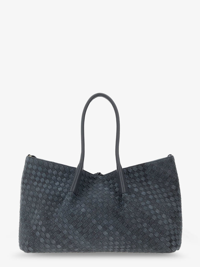 Bottega Veneta Pinacoteca Suede Handbag With Intrecciato Motif Uni Cloudy