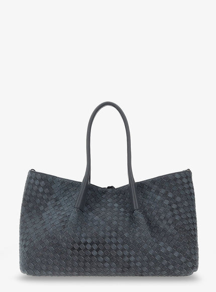 Bottega Veneta Pinacoteca Suede Handbag With Intrecciato Motif