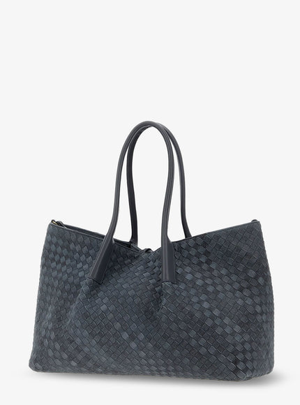 Bottega Veneta Pinacoteca Suede Handbag With Intrecciato Motif