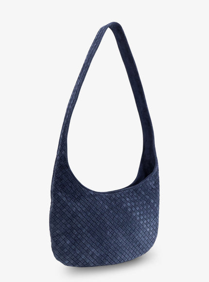Bottega Veneta Veneto Suede Crossbody Bag With Intrecciato Motif