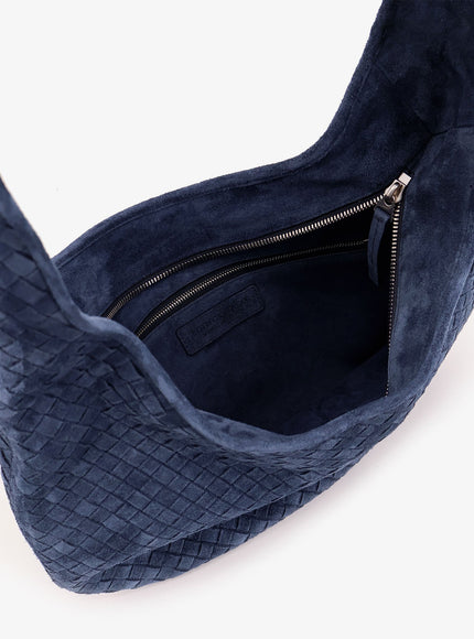 Bottega Veneta Veneto Suede Crossbody Bag With Intrecciato Motif